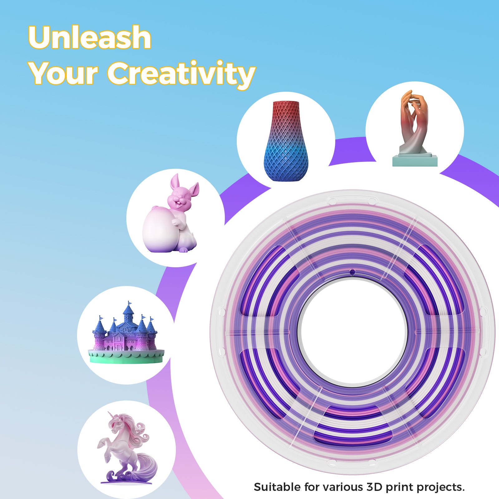 Mecpow PLA Rainbow 3D Printing Filament