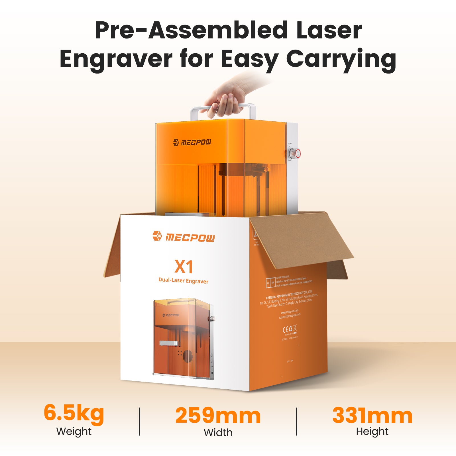 Mecpow X1 2W+10W Dual Laser Cutter and Engraver