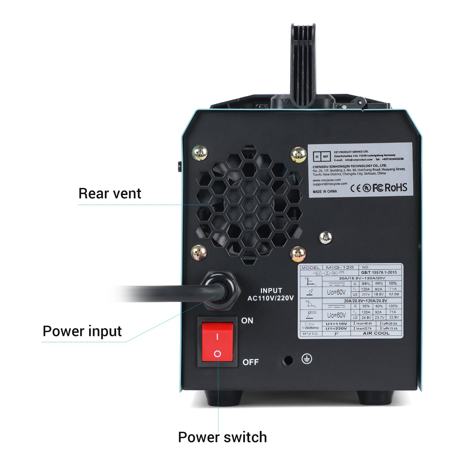 MIG-120 Dual-voltage Gasless Welding Machine