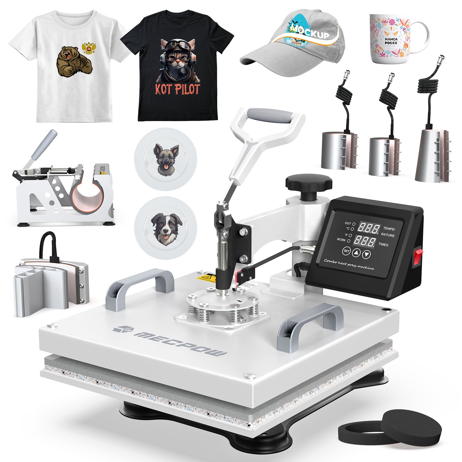 Mecpow MP3881 8-in-1 15*15inch Heat Press Machine