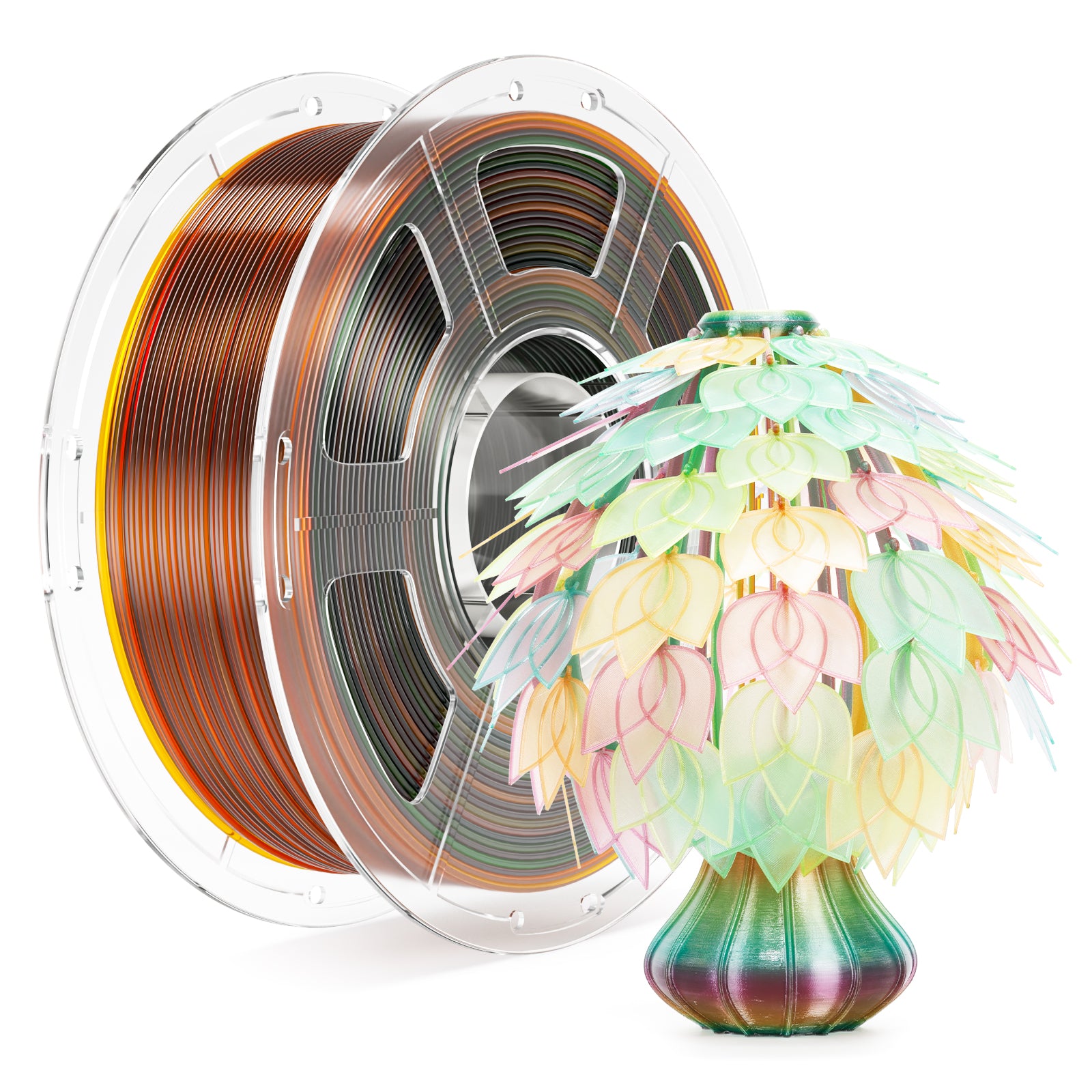 Mecpow PETG Transparent Rainbow 3D Printer Filament | Tangle-Free ...