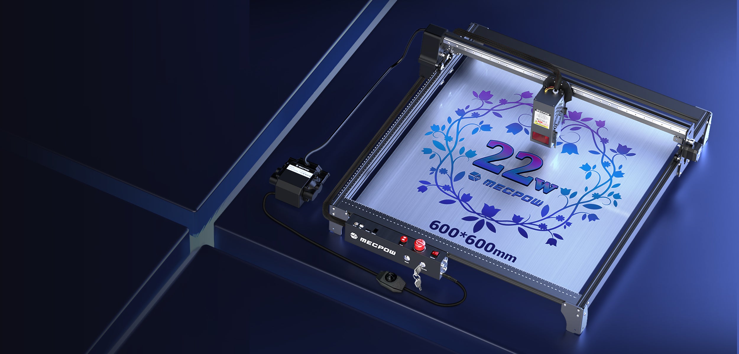 Mecpow X5 22W Laser Engraving Machine with Auto Air Pump