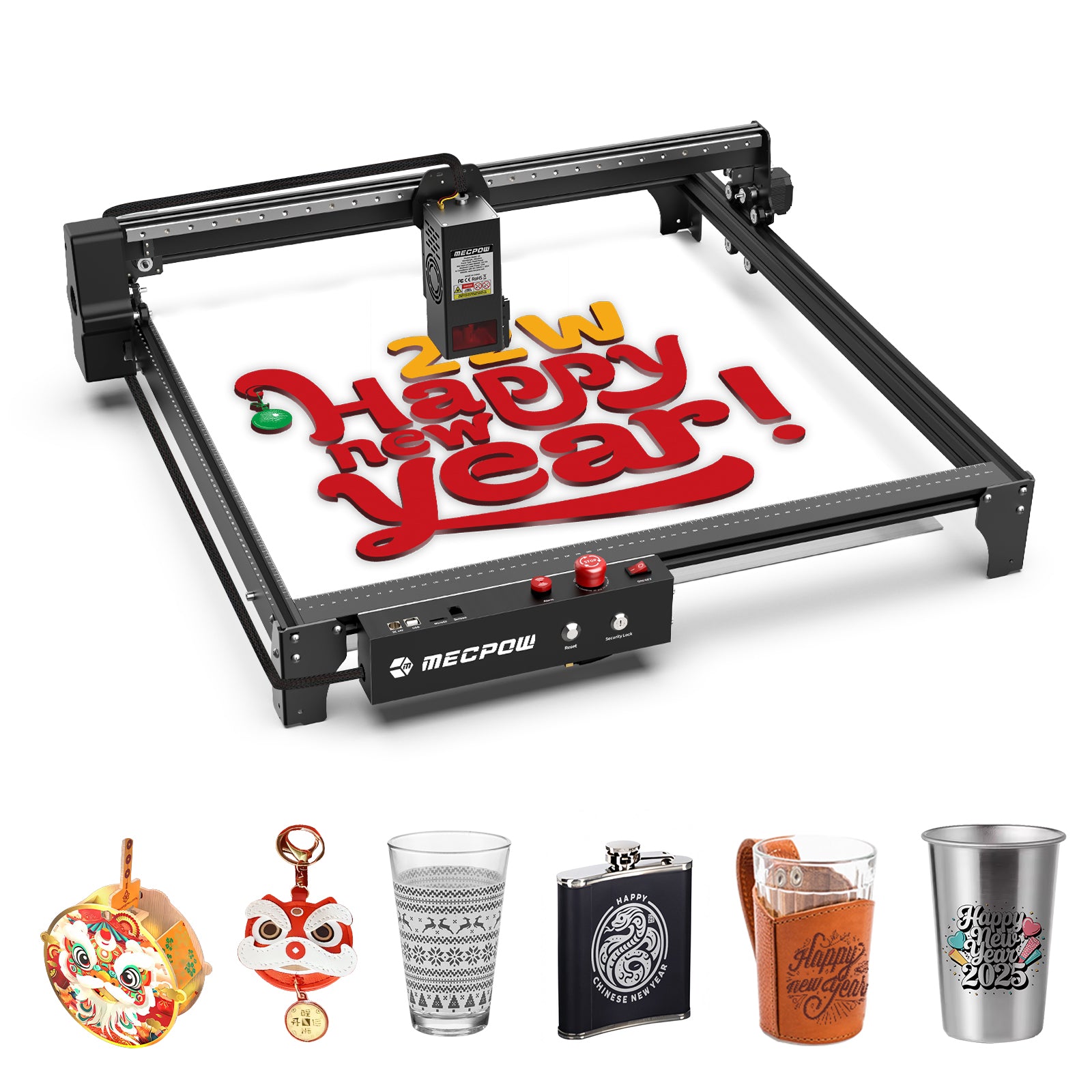 Mecpow X5 22W Lasergravurmaschine mit automatischer Luftpumpe